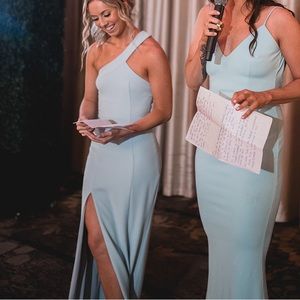 NBD Evan Gown in Light Blue Size XS. Worn once as bridesmaid. Revolve